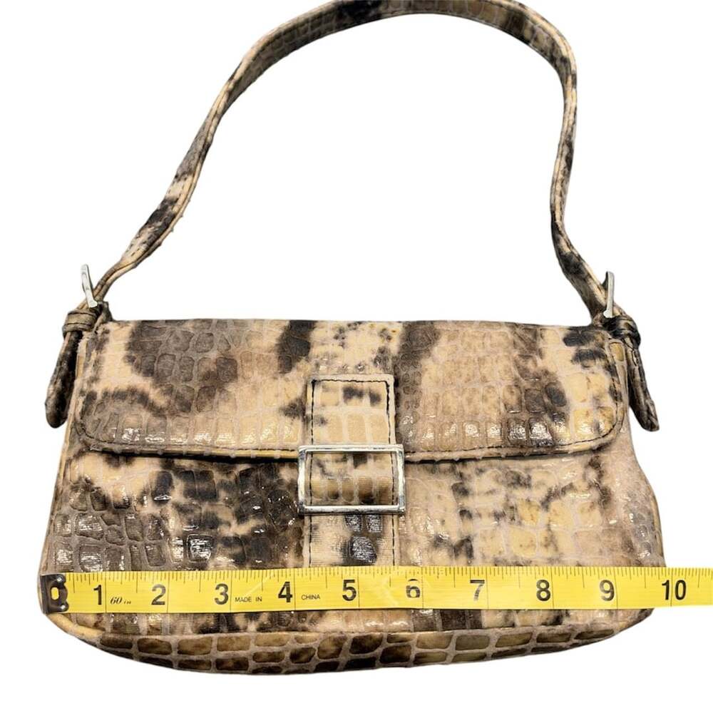 Giannini Snakeskin Print Shoulder Baguette Purse